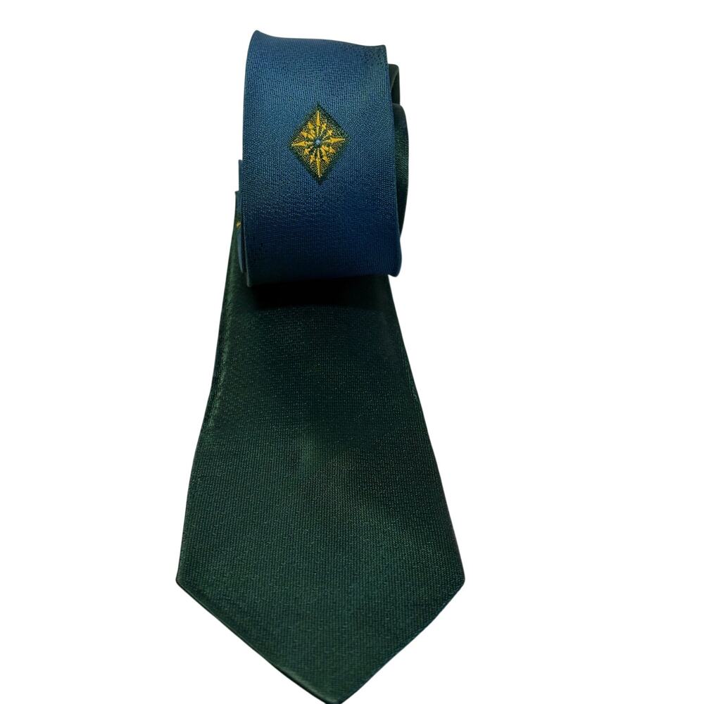 Men's Vintage Ombre Formal NeckTie with Embroidered Emblem